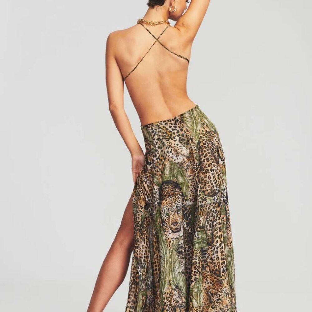 NWT - Retrofete Scarlett Leopard Maxi Dress - M - Picture 4 of 5